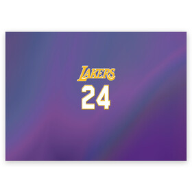 Поздравительная открытка с принтом Los Angeles Lakers / Kobe Brya , 100% бумага | плотность бумаги 280 г/м2, матовая, на обратной стороне линовка и место для марки
 | basketball | espn | kobe | kobe bryant | kobe bryant death | kobe bryant tribute | lakers | los angeles lakers | nba
