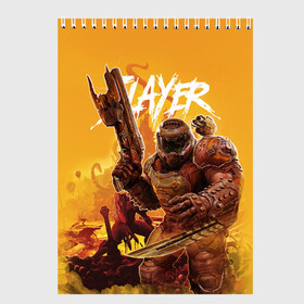 Скетчбук с принтом Doom Slayer , 100% бумага
 | 48 листов, плотность листов — 100 г/м2, плотность картонной обложки — 250 г/м2. Листы скреплены сверху удобной пружинной спиралью | Тематика изображения на принте: doom | doom 2016 | doom 2020 | doom eternal | doom slayer | doomguy | doomslayer | дум | дум 2020 | дум вечен | дум етернал | дум этернал | думгай