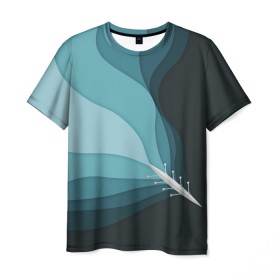 Мужская футболка 3D с принтом Rowing boat , 100% полиэфир | прямой крой, круглый вырез горловины, длина до линии бедер | 