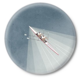 Значок с принтом Академические гребцы ,  металл | круглая форма, металлическая застежка в виде булавки | rowing | sport | байдарки | гребец | гребцы | лодки | лодочный спорт | спорт | спортсмен | спортсмены