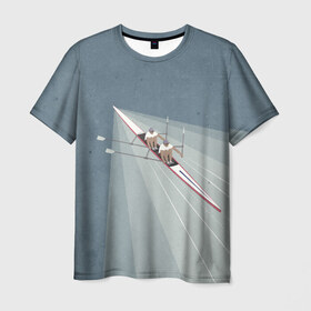 Мужская футболка 3D с принтом Академические гребцы , 100% полиэфир | прямой крой, круглый вырез горловины, длина до линии бедер | rowing | sport | байдарки | гребец | гребцы | лодки | лодочный спорт | спорт | спортсмен | спортсмены