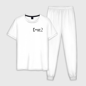 Мужская пижама хлопок с принтом Е=mc2 , 100% хлопок | брюки и футболка прямого кроя, без карманов, на брюках мягкая резинка на поясе и по низу штанин
 | Тематика изображения на принте: еmc2 | наука | развитие | ум | физика