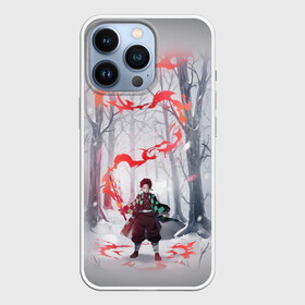 Чехол для iPhone 13 Pro с принтом KIMETSU NO YAIBA красный след ,  |  | demon slayer | demon slayer: kimetsu no yaiba | kimetsu | kimetsu no yaiba | nezuko | slayer | tanjiro | клинок рассекающий демонов | незуко | танджиро | шинобу кочо