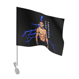Флаг для автомобиля с принтом TONY FERGUSON , 100% полиэстер | Размер: 30*21 см | el cucuy | mma | tony ferguson