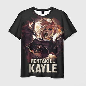 Мужская футболка 3D с принтом Kayle , 100% полиэфир | прямой крой, круглый вырез горловины, длина до линии бедер | jinx | kda | league | lol | moba | pentakill | riot | rise | rus | skins | варвик | варус | воин | легенд | лига | лол | маг | стрелок | танк | чемпион