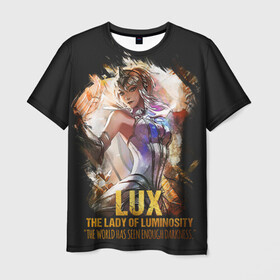 Мужская футболка 3D с принтом Lux , 100% полиэфир | прямой крой, круглый вырез горловины, длина до линии бедер | jinx | kda | league | lol | moba | pentakill | riot | rise | rus | skins | варвик | варус | воин | легенд | лига | лол | маг | стрелок | танк | чемпион