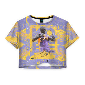 Женская футболка Crop-top 3D с принтом Kobe Bryant , 100% полиэстер | круглая горловина, длина футболки до линии талии, рукава с отворотами | angeles | bryant | kobe | lakers | los | nba | баскетбольный | клуб
