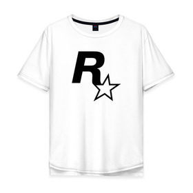 Мужская футболка хлопок Oversize с принтом ROCKSTAR GAMES , 100% хлопок | свободный крой, круглый ворот, “спинка” длиннее передней части | Тематика изображения на принте: 