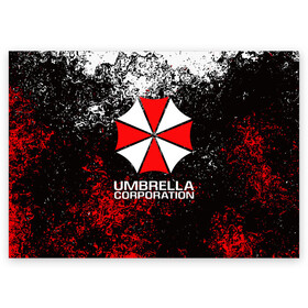 Поздравительная открытка с принтом UMBRELLA CORP , 100% бумага | плотность бумаги 280 г/м2, матовая, на обратной стороне линовка и место для марки
 | ada wong | biohazard | leon | nemesis | project resistance | raccoon city | re2 | resident evil 2 | rpd | stars | umbrella | ада вонг | амбрелла | немесис | ужасы