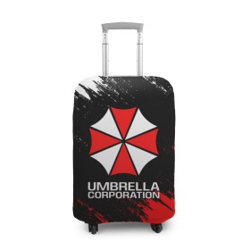 Чехол для чемодана 3D с принтом UMBRELLA CORP , 86% полиэфир, 14% спандекс | двустороннее нанесение принта, прорези для ручек и колес | ada wong | biohazard | leon | nemesis | project resistance | raccoon city | re2 | resident evil 2 | rpd | stars | umbrella | ада вонг | амбрелла | немесис | ужасы