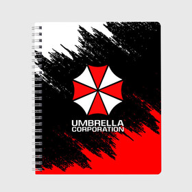 Тетрадь с принтом UMBRELLA CORP , 100% бумага | 48 листов, плотность листов — 60 г/м2, плотность картонной обложки — 250 г/м2. Листы скреплены сбоку удобной пружинной спиралью. Уголки страниц и обложки скругленные. Цвет линий — светло-серый
 | ada wong | biohazard | leon | nemesis | project resistance | raccoon city | re2 | resident evil 2 | rpd | stars | umbrella | ада вонг | амбрелла | немесис | ужасы