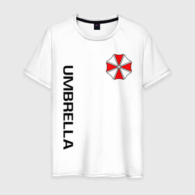 Мужская футболка хлопок с принтом UMBRELLA CORP(+спина) , 100% хлопок | прямой крой, круглый вырез горловины, длина до линии бедер, слегка спущенное плечо. | ada wong | biohazard | leon | nemesis | project resistance | raccoon city | re2 | resident evil 2 | rpd | stars | umbrella | ада вонг | амбрелла | немесис | ужасы