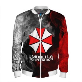 Мужской бомбер 3D с принтом UMBRELLA CORP , 100% полиэстер | застегивается на молнию, по бокам два кармана без застежек, по низу бомбера и на воротнике - эластичная резинка | ada wong | biohazard | leon | nemesis | project resistance | raccoon city | re2 | resident evil 2 | rpd | stars | umbrella | ада вонг | амбрелла | немесис | ужасы