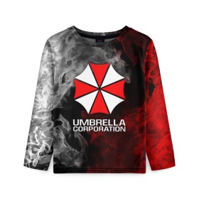 Детский лонгслив 3D с принтом UMBRELLA CORP , 100% полиэстер | длинные рукава, круглый вырез горловины, полуприлегающий силуэт
 | ada wong | biohazard | leon | nemesis | project resistance | raccoon city | re2 | resident evil 2 | rpd | stars | umbrella | ада вонг | амбрелла | немесис | ужасы