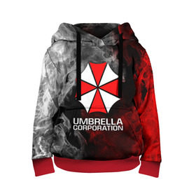 Детская толстовка 3D с принтом UMBRELLA CORP , 100% полиэстер | двухслойный капюшон со шнурком для регулировки, мягкие манжеты на рукавах и по низу толстовки, спереди карман-кенгуру с мягким внутренним слоем | Тематика изображения на принте: ada wong | biohazard | leon | nemesis | project resistance | raccoon city | re2 | resident evil 2 | rpd | stars | umbrella | ада вонг | амбрелла | немесис | ужасы