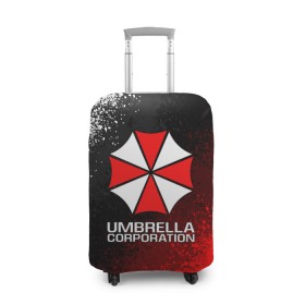 Чехол для чемодана 3D с принтом UMBRELLA CORP , 86% полиэфир, 14% спандекс | двустороннее нанесение принта, прорези для ручек и колес | ada wong | biohazard | leon | nemesis | project resistance | raccoon city | re2 | resident evil 2 | rpd | stars | umbrella | ада вонг | амбрелла | немесис | ужасы