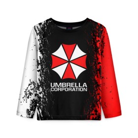 Детский лонгслив 3D с принтом UMBRELLA CORP , 100% полиэстер | длинные рукава, круглый вырез горловины, полуприлегающий силуэт
 | ada wong | biohazard | leon | nemesis | project resistance | raccoon city | re2 | resident evil 2 | rpd | stars | umbrella | ада вонг | амбрелла | немесис | ужасы