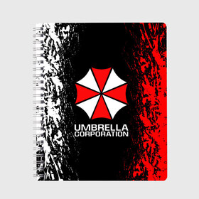 Тетрадь с принтом UMBRELLA CORP , 100% бумага | 48 листов, плотность листов — 60 г/м2, плотность картонной обложки — 250 г/м2. Листы скреплены сбоку удобной пружинной спиралью. Уголки страниц и обложки скругленные. Цвет линий — светло-серый
 | ada wong | biohazard | leon | nemesis | project resistance | raccoon city | re2 | resident evil 2 | rpd | stars | umbrella | ада вонг | амбрелла | немесис | ужасы