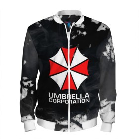 Мужской бомбер 3D с принтом UMBRELLA CORP , 100% полиэстер | застегивается на молнию, по бокам два кармана без застежек, по низу бомбера и на воротнике - эластичная резинка | 