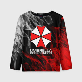 Детский лонгслив 3D с принтом UMBRELLA CORP , 100% полиэстер | длинные рукава, круглый вырез горловины, полуприлегающий силуэт
 | ada wong | biohazard | leon | nemesis | project resistance | raccoon city | re2 | resident evil 2 | rpd | stars | umbrella | ада вонг | амбрелла | немесис | ужасы