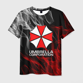 Мужская футболка 3D с принтом UMBRELLA CORP , 100% полиэфир | прямой крой, круглый вырез горловины, длина до линии бедер | ada wong | biohazard | leon | nemesis | project resistance | raccoon city | re2 | resident evil 2 | rpd | stars | umbrella | ада вонг | амбрелла | немесис | ужасы