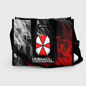 Сумка-шоппер 3D с принтом UMBRELLA CORP , 100% полиэстер | застегивается на металлическую кнопку; внутренний карман застегивается на молнию. Стенки укреплены специальным мягким материалом, чтобы защитить содержимое от несильных ударов
 | ada wong | biohazard | leon | nemesis | project resistance | raccoon city | re2 | resident evil 2 | rpd | stars | umbrella | ада вонг | амбрелла | немесис | ужасы