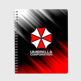 Тетрадь с принтом UMBRELLA CORP , 100% бумага | 48 листов, плотность листов — 60 г/м2, плотность картонной обложки — 250 г/м2. Листы скреплены сбоку удобной пружинной спиралью. Уголки страниц и обложки скругленные. Цвет линий — светло-серый
 | Тематика изображения на принте: ada wong | biohazard | leon | nemesis | project resistance | raccoon city | re2 | resident evil 2 | rpd | stars | umbrella | ада вонг | амбрелла | немесис | ужасы