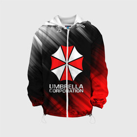 Детская куртка 3D с принтом UMBRELLA CORP , 100% полиэстер | застежка — молния, подол и капюшон оформлены резинкой с фиксаторами, по бокам — два кармана без застежек, один потайной карман на груди, плотность верхнего слоя — 90 г/м2; плотность флисового подклада — 260 г/м2 | ada wong | biohazard | leon | nemesis | project resistance | raccoon city | re2 | resident evil 2 | rpd | stars | umbrella | ада вонг | амбрелла | немесис | ужасы