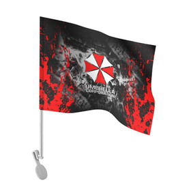 Флаг для автомобиля с принтом UMBRELLA CORP | АМБРЕЛЛА КОРП , 100% полиэстер | Размер: 30*21 см | ada wong | biohazard | leon | nemesis | project resistance | raccoon city | re2 | resident evil 2 | rpd | stars | umbrella | ада вонг | амбрелла | немесис | ужасы