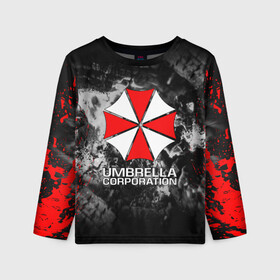 Детский лонгслив 3D с принтом UMBRELLA CORP | АМБРЕЛЛА КОРП , 100% полиэстер | длинные рукава, круглый вырез горловины, полуприлегающий силуэт
 | ada wong | biohazard | leon | nemesis | project resistance | raccoon city | re2 | resident evil 2 | rpd | stars | umbrella | ада вонг | амбрелла | немесис | ужасы