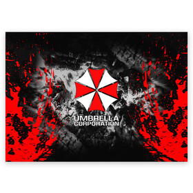 Поздравительная открытка с принтом UMBRELLA CORP | АМБРЕЛЛА КОРП , 100% бумага | плотность бумаги 280 г/м2, матовая, на обратной стороне линовка и место для марки
 | ada wong | biohazard | leon | nemesis | project resistance | raccoon city | re2 | resident evil 2 | rpd | stars | umbrella | ада вонг | амбрелла | немесис | ужасы