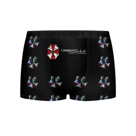 Мужские трусы 3D с принтом Umbrella Corporation , 50% хлопок, 50% полиэстер | классическая посадка, на поясе мягкая тканевая резинка | апокалипсис | зла | зомби | обитель | твирус