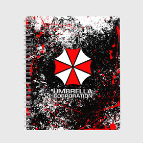 Тетрадь с принтом UMBRELLA CORP , 100% бумага | 48 листов, плотность листов — 60 г/м2, плотность картонной обложки — 250 г/м2. Листы скреплены сбоку удобной пружинной спиралью. Уголки страниц и обложки скругленные. Цвет линий — светло-серый
 | ada wong | biohazard | leon | nemesis | project resistance | raccoon city | re2 | resident evil 2 | rpd | stars | umbrella | ада вонг | амбрелла | немесис | ужасы