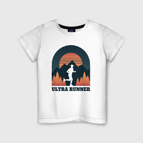 Детская футболка хлопок с принтом Бег , 100% хлопок | круглый вырез горловины, полуприлегающий силуэт, длина до линии бедер | forest | run | runner | sunset | бег | для бега | марафон | спорт | фитнес