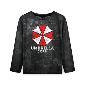 Детский лонгслив 3D с принтом UMBRELLA CORP , 100% полиэстер | длинные рукава, круглый вырез горловины, полуприлегающий силуэт
 | Тематика изображения на принте: ada wong | biohazard | leon | nemesis | project resistance | raccoon city | re2 | resident evil 2 | rpd | stars | umbrella | ада вонг | амбрелла | немесис | ужасы