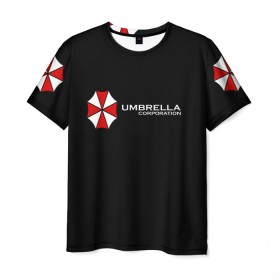 Мужская футболка 3D с принтом Umbrella Corporation , 100% полиэфир | прямой крой, круглый вырез горловины, длина до линии бедер | апокалипсис | зла | зомби | обитель | твирус