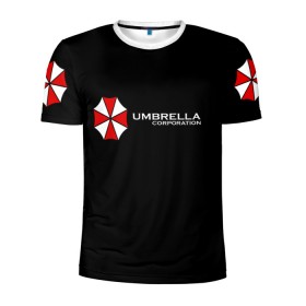 Мужская футболка 3D спортивная с принтом Umbrella Corporation , 100% полиэстер с улучшенными характеристиками | приталенный силуэт, круглая горловина, широкие плечи, сужается к линии бедра | апокалипсис | зла | зомби | обитель | твирус