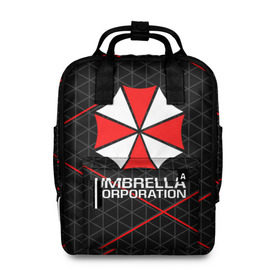 Женский рюкзак 3D с принтом UMBRELLA CORP , 100% полиэстер | лямки с регулируемой длиной, сверху ручки, чтобы рюкзак нести как сумку. Основное отделение закрывается на молнию, как и внешний карман. Внутри два дополнительных кармана, один из которых закрывается на молнию. По бокам два дополнительных кармашка, куда поместится маленькая бутылочка
 | Тематика изображения на принте: ada wong | biohazard | leon | nemesis | project resistance | raccoon city | re2 | resident evil 2 | rpd | stars | umbrella | ада вонг | амбрелла | немесис | ужасы