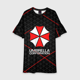 Детское платье 3D с принтом UMBRELLA CORP | АМБРЕЛЛА КОРП , 100% полиэстер | прямой силуэт, чуть расширенный к низу. Круглая горловина, на рукавах — воланы | ada wong | biohazard | leon | nemesis | project resistance | raccoon city | re2 | resident evil 2 | rpd | stars | umbrella | ада вонг | амбрелла | немесис | ужасы