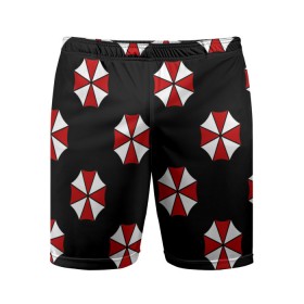 Мужские шорты спортивные с принтом Umbrella Corporation , 100% полиэстер | длина выше колена, широкий эластичный пояс | апокалипсис | зла | зомби | обитель | твирус
