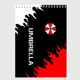 Скетчбук с принтом UMBRELLA CORP , 100% бумага
 | 48 листов, плотность листов — 100 г/м2, плотность картонной обложки — 250 г/м2. Листы скреплены сверху удобной пружинной спиралью | Тематика изображения на принте: ada wong | biohazard | leon | nemesis | project resistance | raccoon city | re2 | resident evil 2 | rpd | stars | umbrella | ада вонг | амбрелла | немесис | ужасы