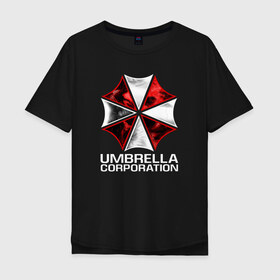 Мужская футболка хлопок Oversize с принтом UMBRELLA CORP , 100% хлопок | свободный крой, круглый ворот, “спинка” длиннее передней части | Тематика изображения на принте: ada wong | biohazard | leon | nemesis | project resistance | raccoon city | re2 | resident evil 2 | rpd | stars | umbrella | ада вонг | амбрелла | немесис | ужасы