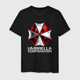 Мужская футболка хлопок с принтом UMBRELLA CORP , 100% хлопок | прямой крой, круглый вырез горловины, длина до линии бедер, слегка спущенное плечо. | ada wong | biohazard | leon | nemesis | project resistance | raccoon city | re2 | resident evil 2 | rpd | stars | umbrella | ада вонг | амбрелла | немесис | ужасы