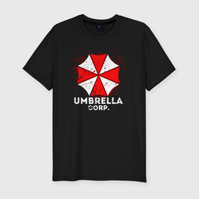 Мужская футболка хлопок Slim с принтом UMBRELLA CORP , 92% хлопок, 8% лайкра | приталенный силуэт, круглый вырез ворота, длина до линии бедра, короткий рукав | ada wong | biohazard | leon | nemesis | project resistance | raccoon city | re2 | resident evil 2 | rpd | stars | umbrella | ада вонг | амбрелла | немесис | ужасы