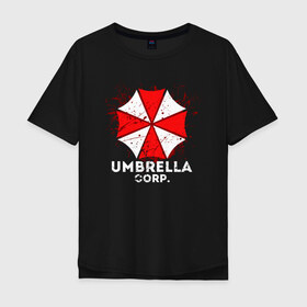 Мужская футболка хлопок Oversize с принтом UMBRELLA CORP , 100% хлопок | свободный крой, круглый ворот, “спинка” длиннее передней части | Тематика изображения на принте: ada wong | biohazard | leon | nemesis | project resistance | raccoon city | re2 | resident evil 2 | rpd | stars | umbrella | ада вонг | амбрелла | немесис | ужасы