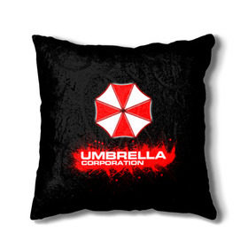 Подушка 3D с принтом Umbrella Corporation , наволочка – 100% полиэстер, наполнитель – холлофайбер (легкий наполнитель, не вызывает аллергию). | состоит из подушки и наволочки. Наволочка на молнии, легко снимается для стирки | corporation | umbrella | umbrella corporation | амбрела | амбрелла корпорейшн | военная корпорация | корпорация | фармацевтическая корпорация