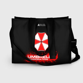 Сумка-шоппер 3D с принтом Umbrella Corporation , 100% полиэстер | застегивается на металлическую кнопку; внутренний карман застегивается на молнию. Стенки укреплены специальным мягким материалом, чтобы защитить содержимое от несильных ударов
 | corporation | umbrella | umbrella corporation | амбрела | амбрелла корпорейшн | военная корпорация | корпорация | фармацевтическая корпорация