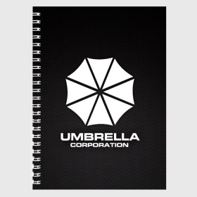 Тетрадь с принтом Umbrella Corporation , 100% бумага | 48 листов, плотность листов — 60 г/м2, плотность картонной обложки — 250 г/м2. Листы скреплены сбоку удобной пружинной спиралью. Уголки страниц и обложки скругленные. Цвет линий — светло-серый
 | Тематика изображения на принте: corporation | umbrella | umbrella corporation | амбрела | амбрелла корпорейшн | военная корпорация | корпорация | фармацевтическая корпорация