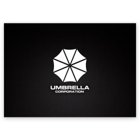 Поздравительная открытка с принтом Umbrella Corporation , 100% бумага | плотность бумаги 280 г/м2, матовая, на обратной стороне линовка и место для марки
 | corporation | umbrella | umbrella corporation | амбрела | амбрелла корпорейшн | военная корпорация | корпорация | фармацевтическая корпорация