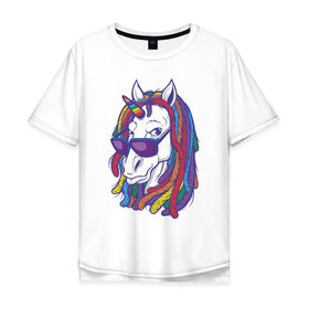 Мужская футболка хлопок Oversize с принтом Rasta Unicorn , 100% хлопок | свободный крой, круглый ворот, “спинка” длиннее передней части | Тематика изображения на принте: bob | bobmarley | dreadlocks | horse | rasta | unicorn | боб марли | дредлок | дредлоки | дреды | единорог | лошадь | раста | растаман | цвет